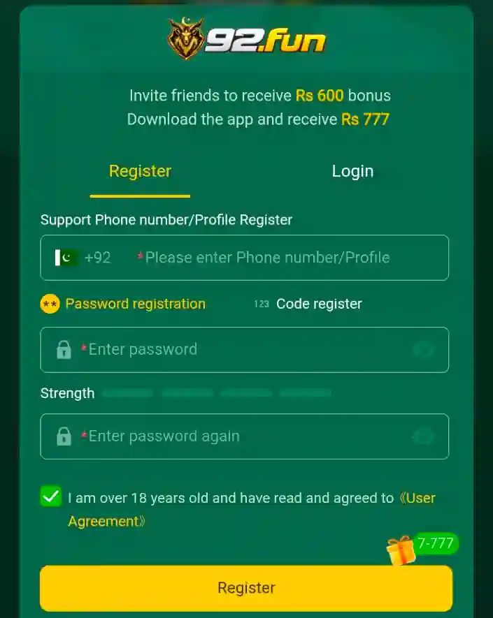 92fun game register 