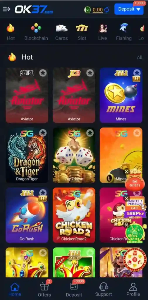 OK37 Game home page