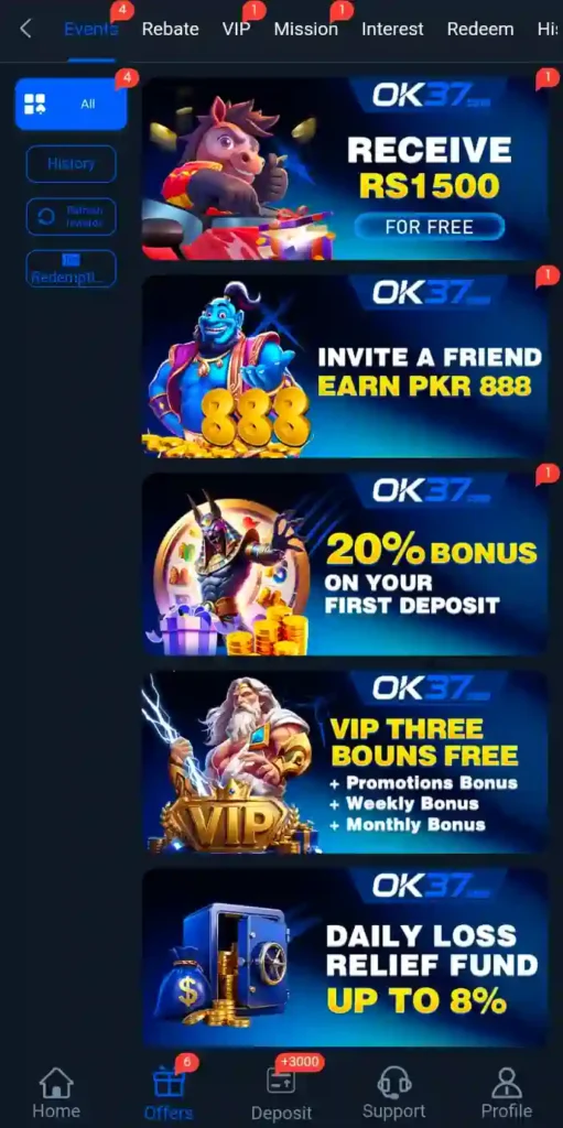 ok37 game offers